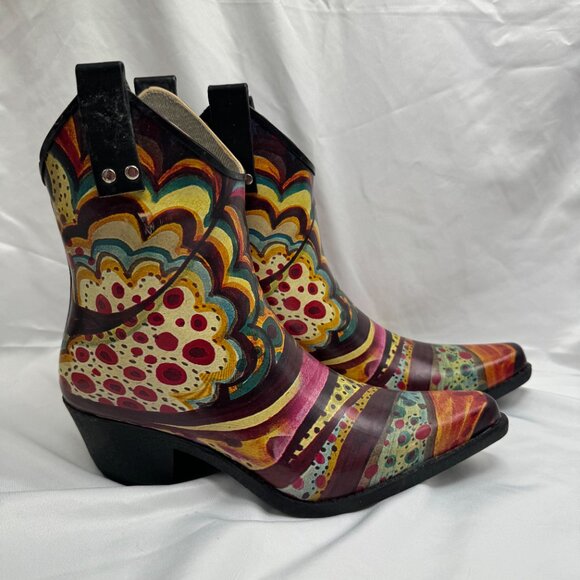Vintage Nomad Footwear Multi-Color Western Cowboy Style Rain Boots Size 9 - Picture 3 of 8